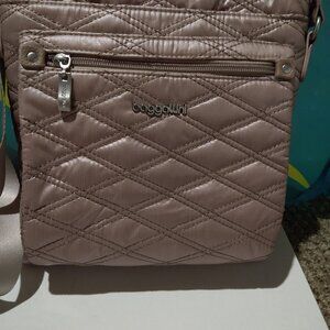 Baggallini Rose Gold/Shimmery Crossbody/Shoulder Bag